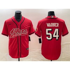 6861aafbcff77_1 Men's San Francisco 49ers #54 Fred Warner New Red Cool Base Stitched Baseball Jersey