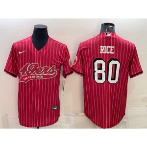 6861ab045dff5_1 Men's San Francisco 49ers #80 Jerry Rice Red With Patch Cool Base Stitched Baseball Jersey