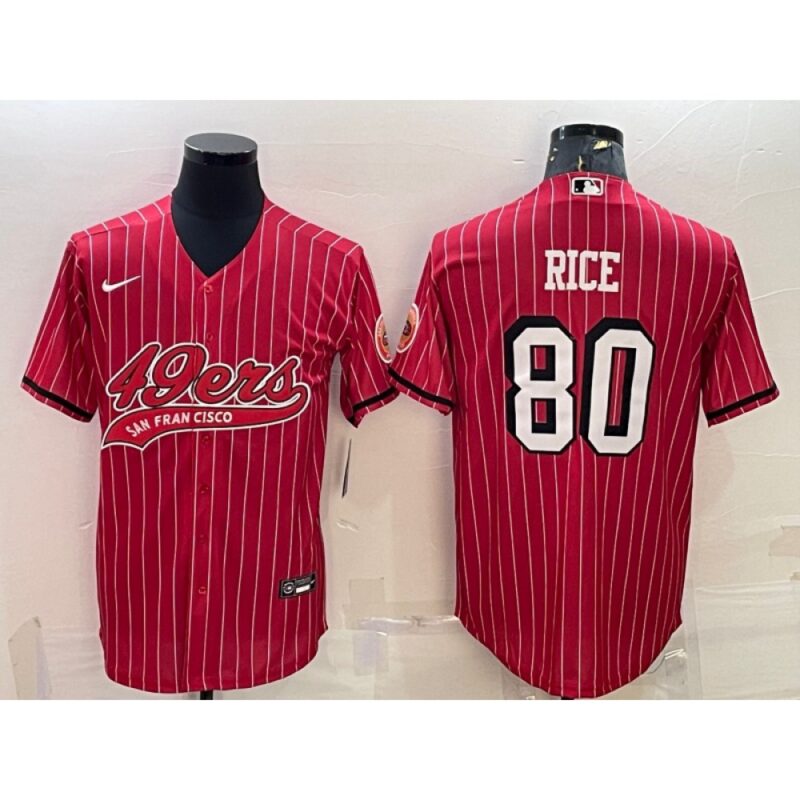 6861ab045dff5_1 Men's San Francisco 49ers #80 Jerry Rice Red With Patch Cool Base Stitched Baseball Jersey