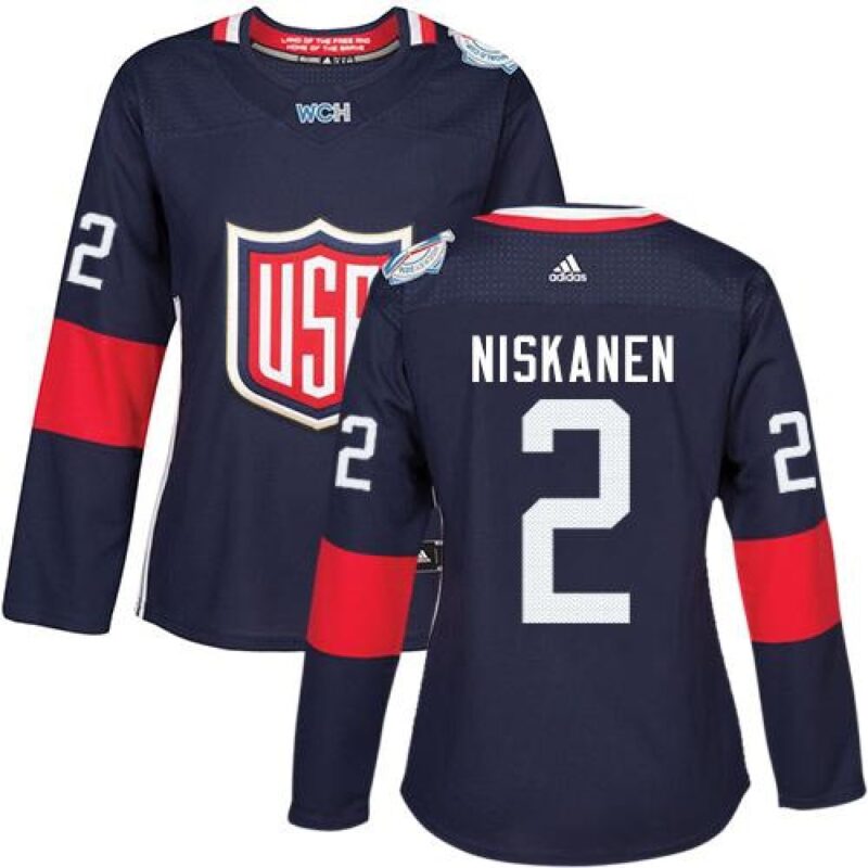 6861ab0a25cf7_1 Team USA #2 Matt Niskanen Navy Blue 2016 World Cup Women's Stitched NHL Jersey