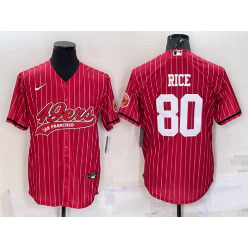 6861ab0a6a39f_1 Men's San Francisco 49ers #80 Jerry Rice Red With Patch Cool Base Stitched Baseball Jersey