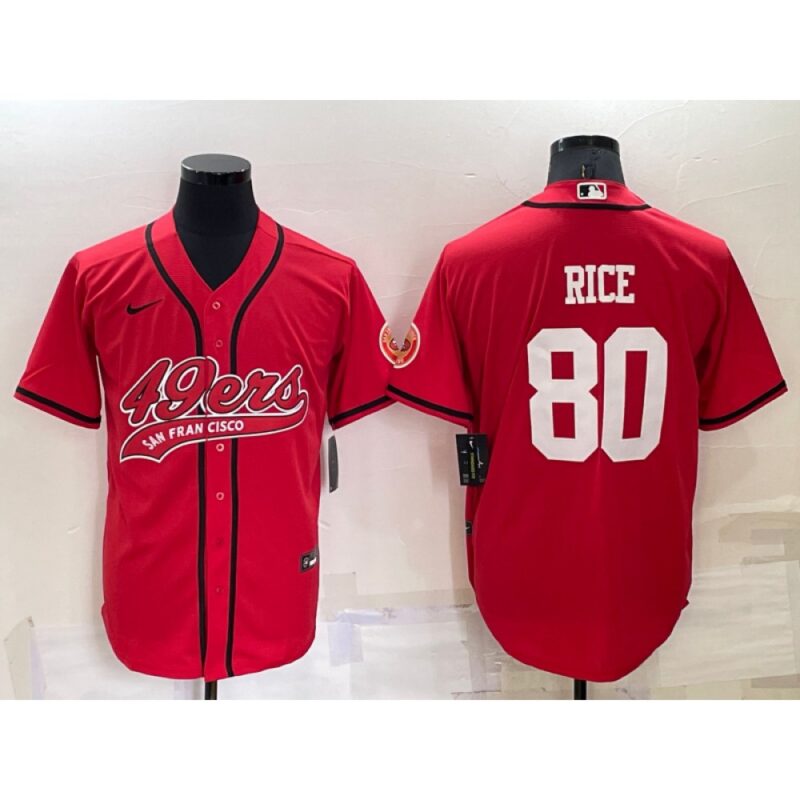6861ab0d6851e_1 Men's San Francisco 49ers #80 Jerry Rice Red Cool Base Stitched Baseball Jersey