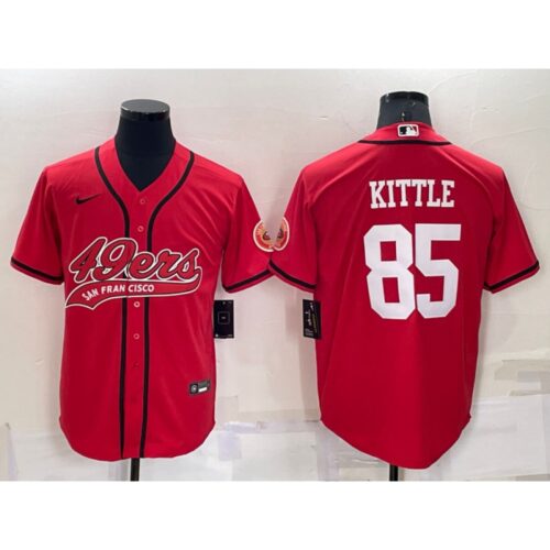 6861ab1678651_1 Men's San Francisco 49ers #85 George Kittle Red Cool Base Stitched Baseball Jersey