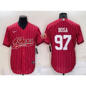 6861ab1fc4c85_1 Men's San Francisco 49ers #97 Nick Bosa Red With Patch Cool Base Stitched Baseball Jersey