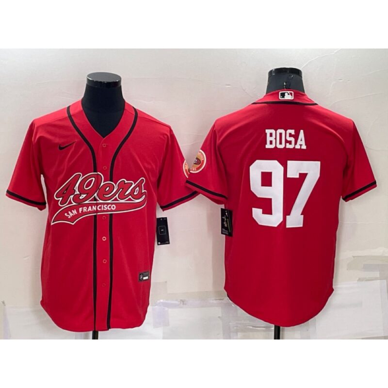 6861ab22b097c_1 Men's San Francisco 49ers #97 Nick Bosa Red Cool Base Stitched Baseball Jersey