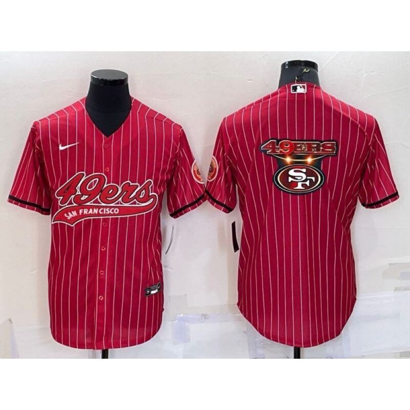 6861ab25a8d78_1 Men's San Francisco 49ers Red Team Big Logo With Patch Cool Base Stitched Baseball Jersey