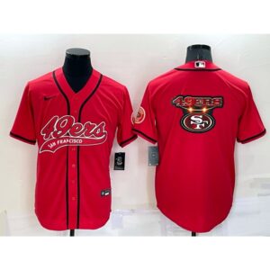 6861ab2b1fd82_1 Men's San Francisco 49ers Red Team Big Logo With Patch Cool Base Stitched Baseball Jersey