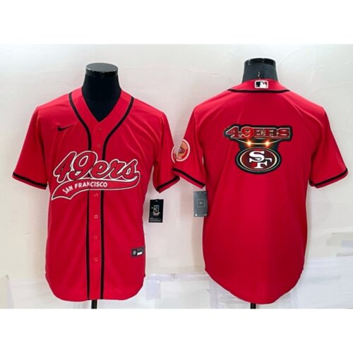 6861ab2b1fd82_1 Men's San Francisco 49ers Red Team Big Logo With Patch Cool Base Stitched Baseball Jersey