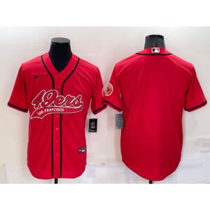 6861ab2de8280_1 Men's San Francisco 49ers Blank Red Cool Base Stitched Baseball Jersey