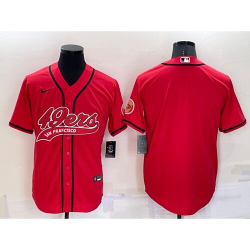 6861ab2de8280_1 Men's San Francisco 49ers Blank Red Cool Base Stitched Baseball Jersey
