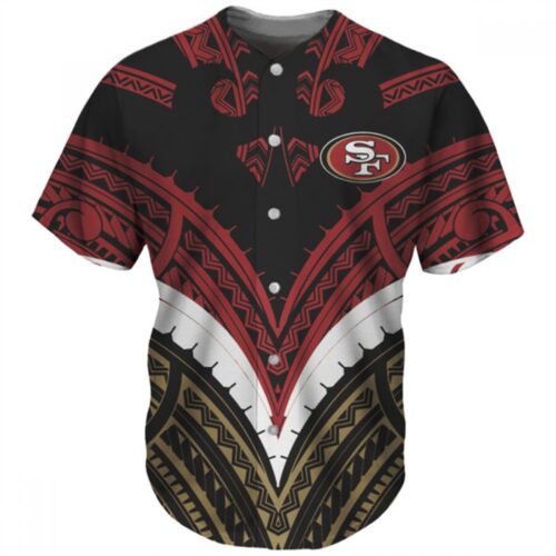 6861ab30a96f8_1 Men's San Francisco 49ers Red/Black Baseball Jersey