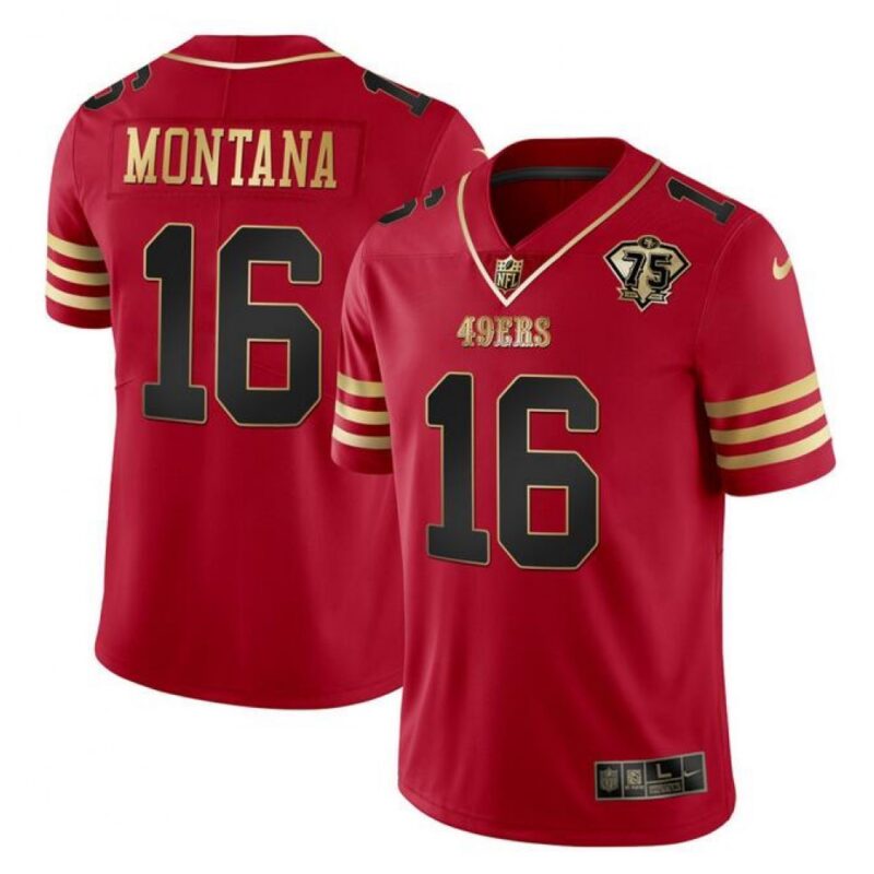 6861ab3688496_1 Men's San Francisco 49ers #16 Joe Montana Red Gold With 75th Anniversary Patch Stitched Jersey