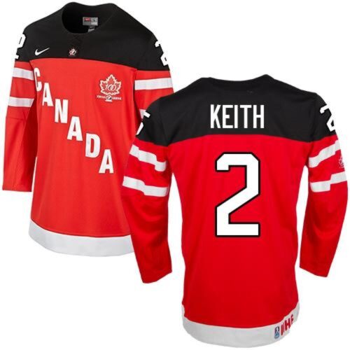 6861ab39cc55a_1 Olympic CA. #2 Duncan Keith Red 100th Anniversary Stitched NHL Jersey