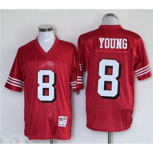 6861ab42ace07_1 Men's San Francisco 49ers #8 Steve Young Red Stitched Football Jersey