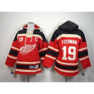 6861ab62054eb_1 Red Wings #19 Steve Yzerman Red Sawyer Hooded Sweatshirt Stitched Youth NHL Jersey