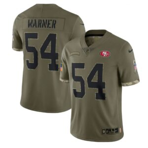 6861ab65ae264_1 Men's San Francisco 49ers #54 Fred Warner Olive 2022 Salute To Service Limited Stitched Jersey