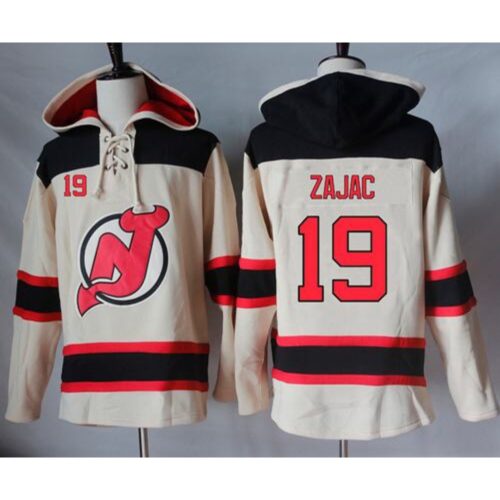 6861ab83cbc94_1 Devils #19 Travis Zajac Cream Sawyer Hooded Sweatshirt Stitched NHL Jersey