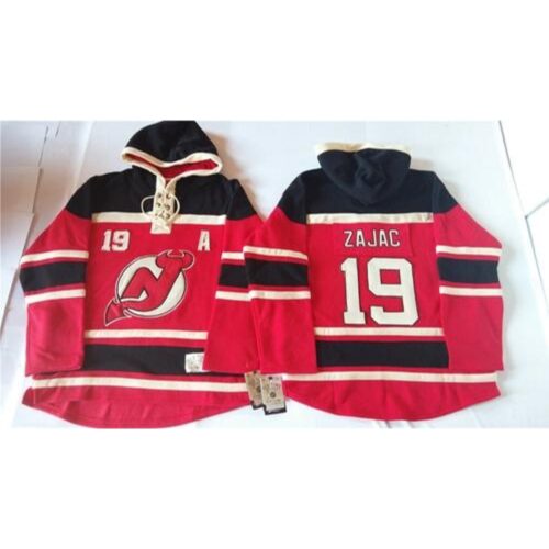 6861ab86dfa4e_1 Devils #19 Travis Zajac Red Sawyer Hooded Sweatshirt Stitched NHL Jersey