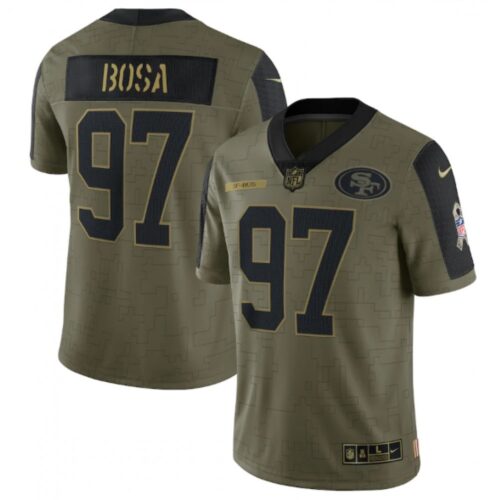 6861ab9f579db_1 Men's San Francisco 49ers #97 Nick Bosa 2021 Olive Salute To Service Limited Stitched Jersey