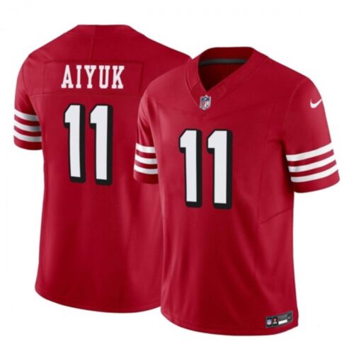 6861abbe54d5f_1 Men's San Francisco 49ers #11 Brandon Aiyuk Red 2023 F.U.S.E. Vapor Limited Throwback Stitched Football Jersey