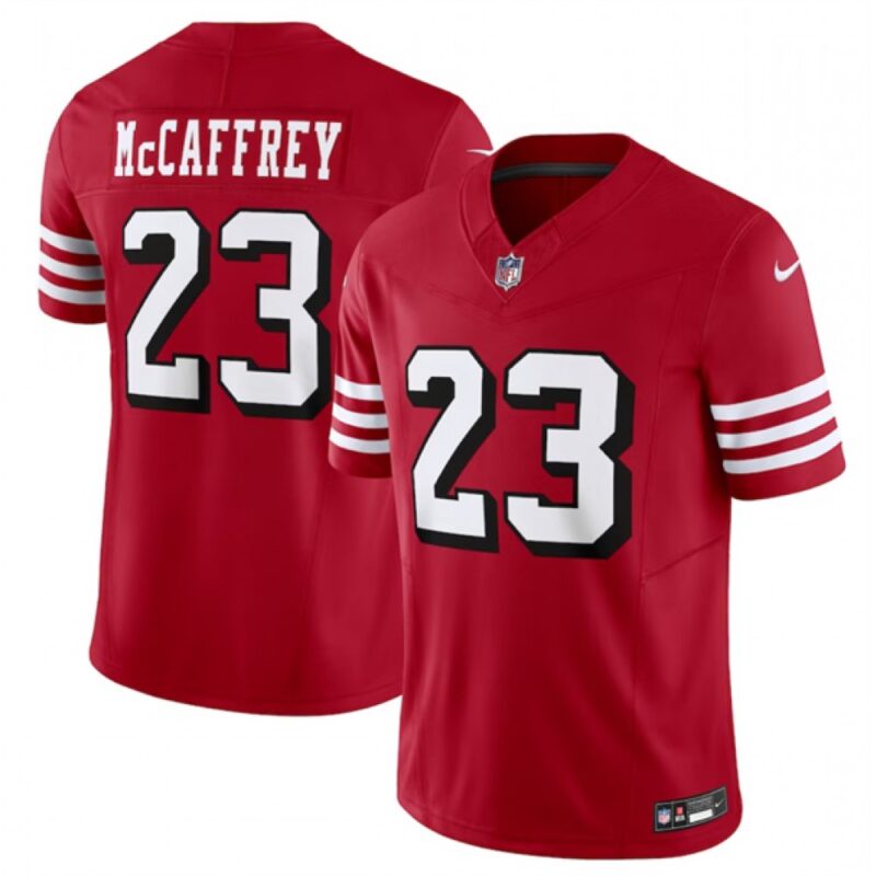 6861abc49337f_1 Men's San Francisco 49ers #23 Christian McCaffrey New Red 2023 F.U.S.E. Vapor Untouchable Limited Stitched Football Jersey