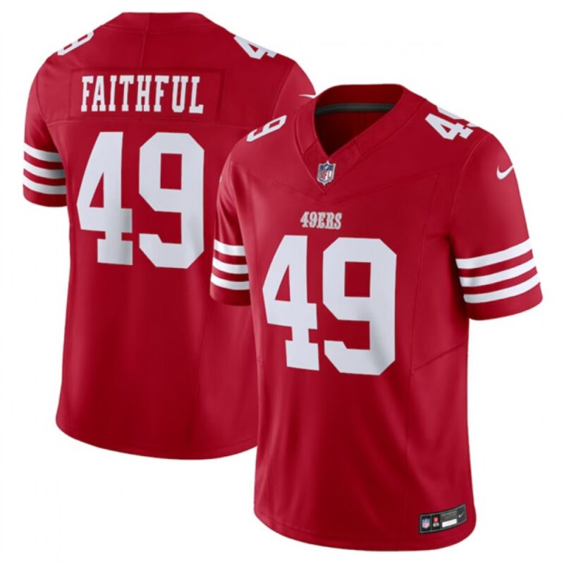 6861abd3b0f41_1 Men's San Francisco 49ers #49 Faithful Red 2023 F.U.S.E. Vapor Untouchable Limited Stitched Football Jersey