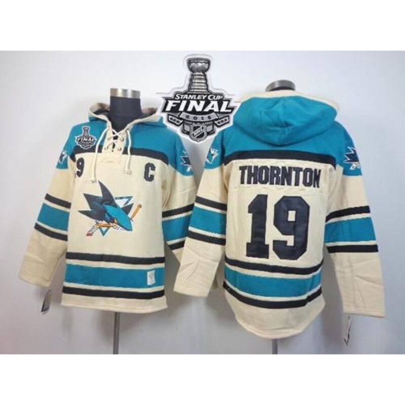 6861abd6ef0ed_1 Sharks #19 Joe Thornton Cream Sawyer Hooded Sweatshirt 2016 Stanley Cup Final Patch Stitched NHL Jersey