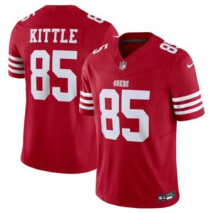 6861abd9abf7e_1 Men's San Francisco 49ers #85 George Kittle Red 2023 F.U.S.E. Vapor Untouchable Limited Stitched Football Jersey