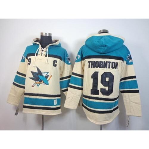6861abda009ed_1 Sharks #19 Joe Thornton Cream Sawyer Hooded Sweatshirt Stitched NHL Jersey