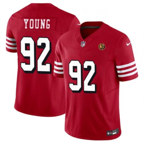 6861abdf9106d_1 Men's San Francisco 49ers #92 Chase Young New Red 2023 F.U.S.E. With John Madden Patch Vapor Limited Stitched Football Jersey