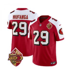 6861abf1b21bf_1 Men's San Francisco 49ers #29 Talanoa Hufanga Red/White 2023 F.U.S.E. 50th Patch Throwback Stitched Football Jersey