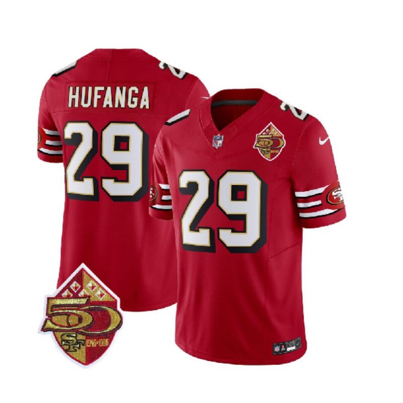 6861abf48773b_1 Men's San Francisco 49ers #29 Talanoa Hufanga Red 2023 F.U.S.E. 50th Patch Throwback Stitched Football Jersey