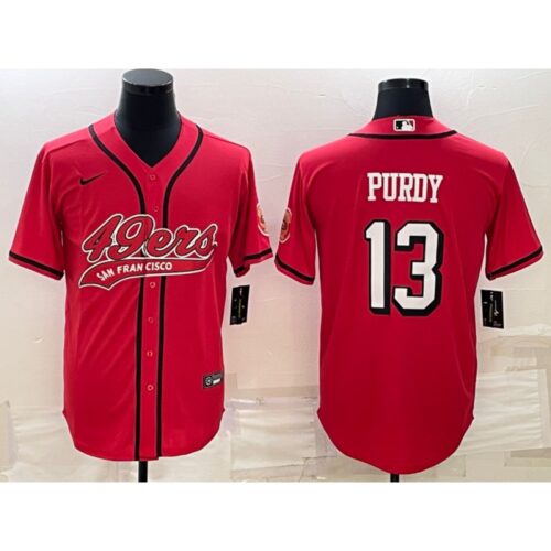 6861ac18190c4_1 Men's San Francisco 49ers #13 Brock Purdy New Red With Patch Cool Base Stitched Baseball Jersey