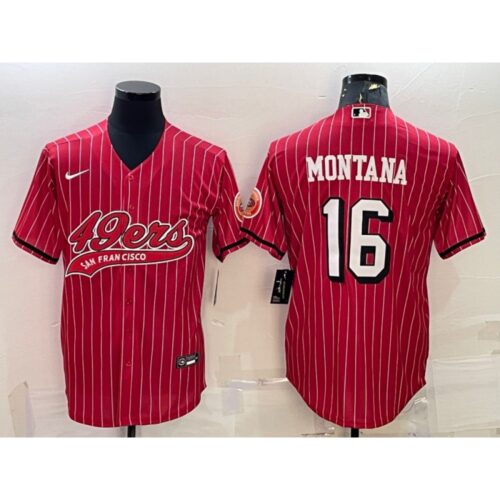 6861ac2432d18_1 Men's San Francisco 49ers #16 Joe Montana Red With Patch Cool Base Stitched Baseball Jersey