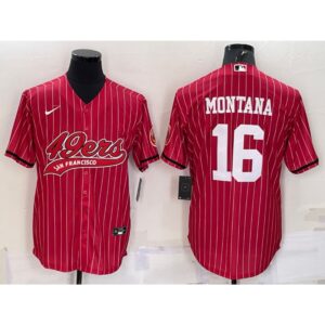 6861ac2a4d9ee_1 Men's San Francisco 49ers #16 Joe Montana Red With Patch Cool Base Stitched Baseball Jersey