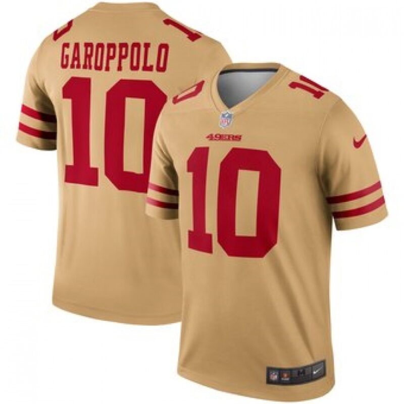 6861ac3398433_1 Men's San Francisco 49ers #10 Jimmy Garoppolo Gold Inverted Legend Jersey