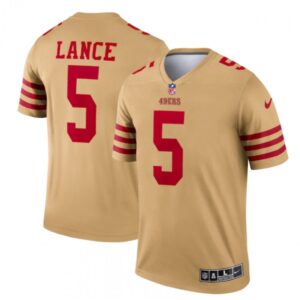 6861ac3fa656e_1 Men's San Francisco 49ers #5 Trey Lance 2022 New Gold Inverted Legend Stitched Football Jersey