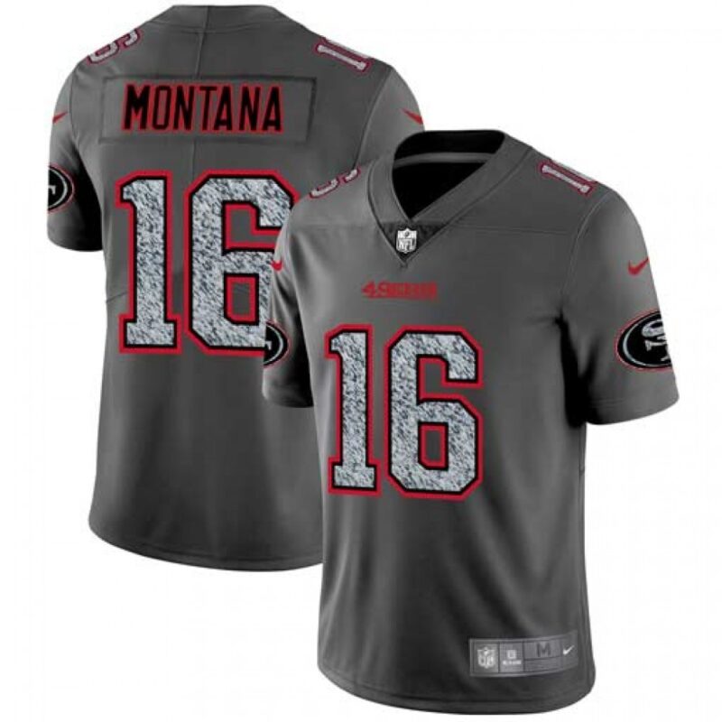 6861ac5e68928_1 Men's San Francisco 49ers #16 Joe Montana 2019 Gray Fashion Static Limited Stitched NFL Jersey