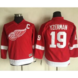 6861ac6569385_1 Red Wings #19 Steve Yzerman Red CCM Throwback Stitched Youth NHL Jersey