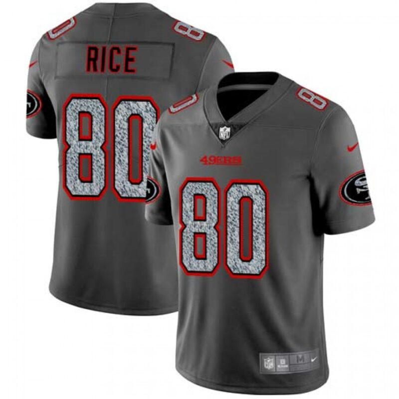 6861ac6abd0fb_1 Men's San Francisco 49ers #80 Jerry Rice 2019 Gray Fashion Static Limited Stitched NFL Jersey