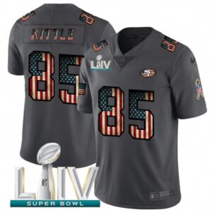 6861ac768b1e7_1 Men's San Francisco 49ers #85 George Kittle Gray With Super Bowl Patch Fashion Static Limited Stitched Jersey