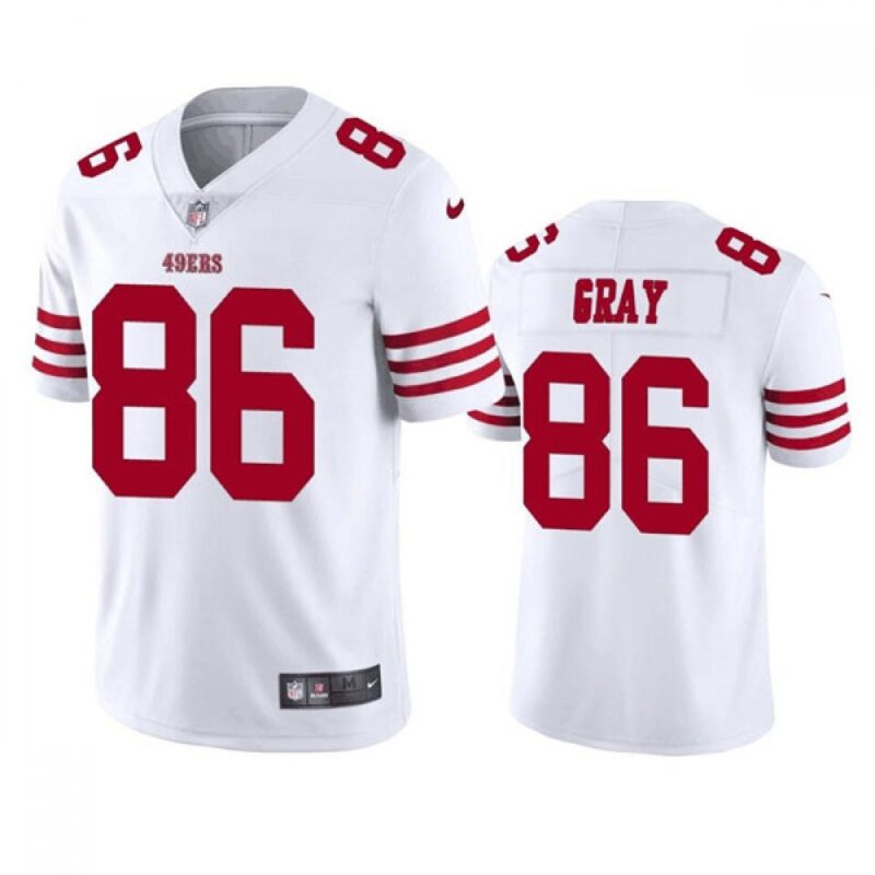 6861ac82846e0_1 Men's San Francisco 49ers #86 Danny Gray 2022 White Vapor Untouchable Stitched Football Jersey