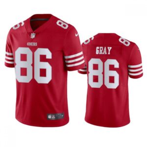 6861ac856cbfc_1 Men's San Francisco 49ers #86 Danny Gray 2022 New Scarlet Vapor Untouchable Stitched Football Jersey