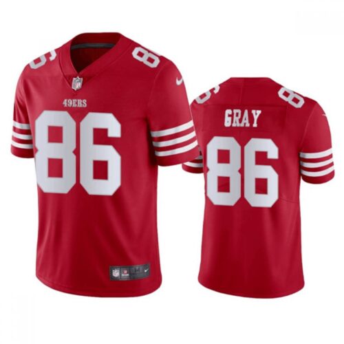 6861ac856cbfc_1 Men's San Francisco 49ers #86 Danny Gray 2022 New Scarlet Vapor Untouchable Stitched Football Jersey