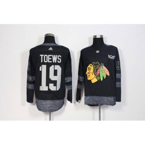 6861ac96afe5c_1 Men's Chicago Blackhawks #19 Jonathan Toews Black 1917-2017 100th Anniversary Stitched NHL Jersey