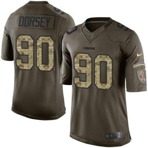 49ers #90 Glenn Dorsey Green Men's Stitched NFL Limited Salute to Service Jersey
