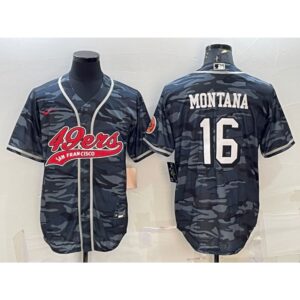 6861accdf08b1_1 Men's San Francisco 49ers #16 Joe Montana Grey Camo With Patch Cool Base Stitched Baseball Jersey