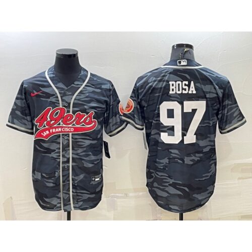 6861ad00b05e8_1 Men's San Francisco 49ers #97 Nick Bosa Grey Camo With Patch Cool Base Stitched Baseball Jersey