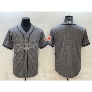 6861ad0672443_1 Men's San Francisco 49ers Blank Grey With Patch Cool Base Stitched Baseball Jersey