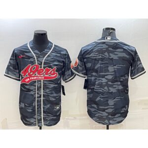 6861ad095ebc5_1 Men's San Francisco 49ers Blank Grey Camo With Patch Cool Base Stitched Baseball Jersey